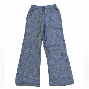 New Max Studio Blended Linen Wide Leg Trousers